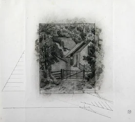 Fields Farm, Clayhidon, 1917 (krita på papper)